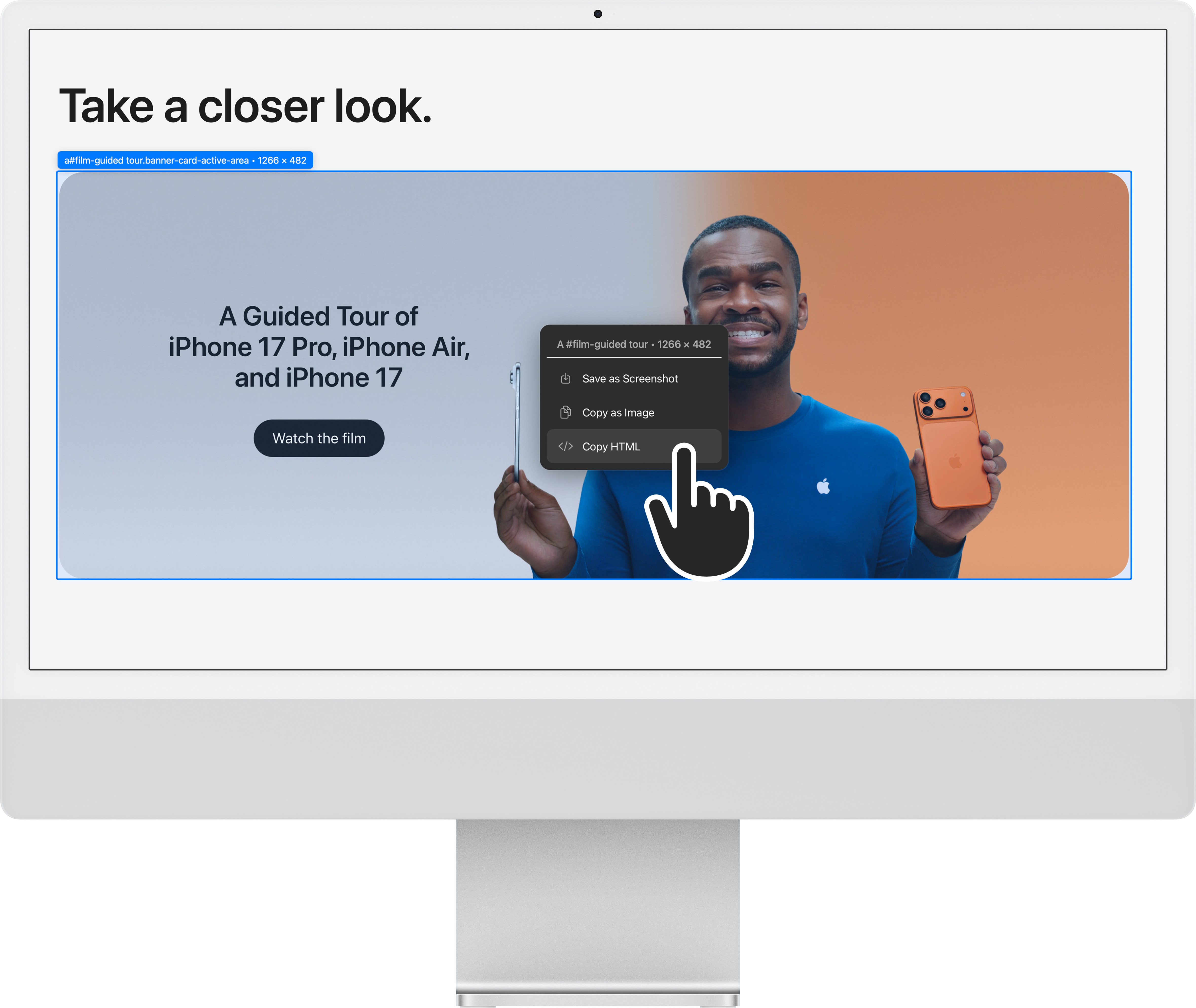Hover to select elements